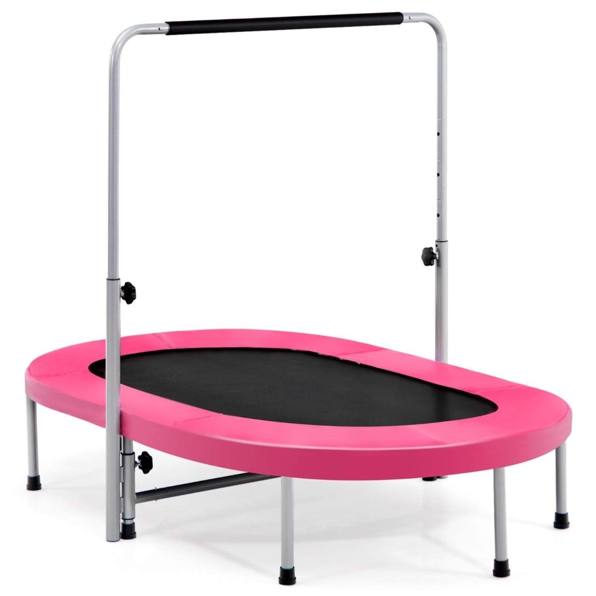 Mini-trampolin för 2 med justerbart handtag, rosa | Hem & Hobby | Pryloteket