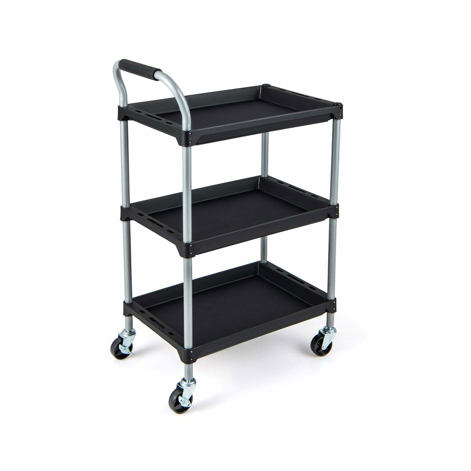 3-lags mobil værktøjsvogn – sort, nem manøvrering