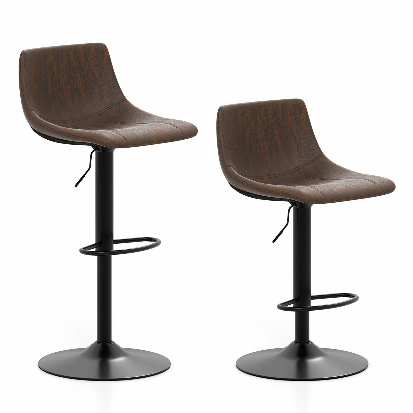 Justerbare drejebarstole, sæt med 2 – Rustik brun