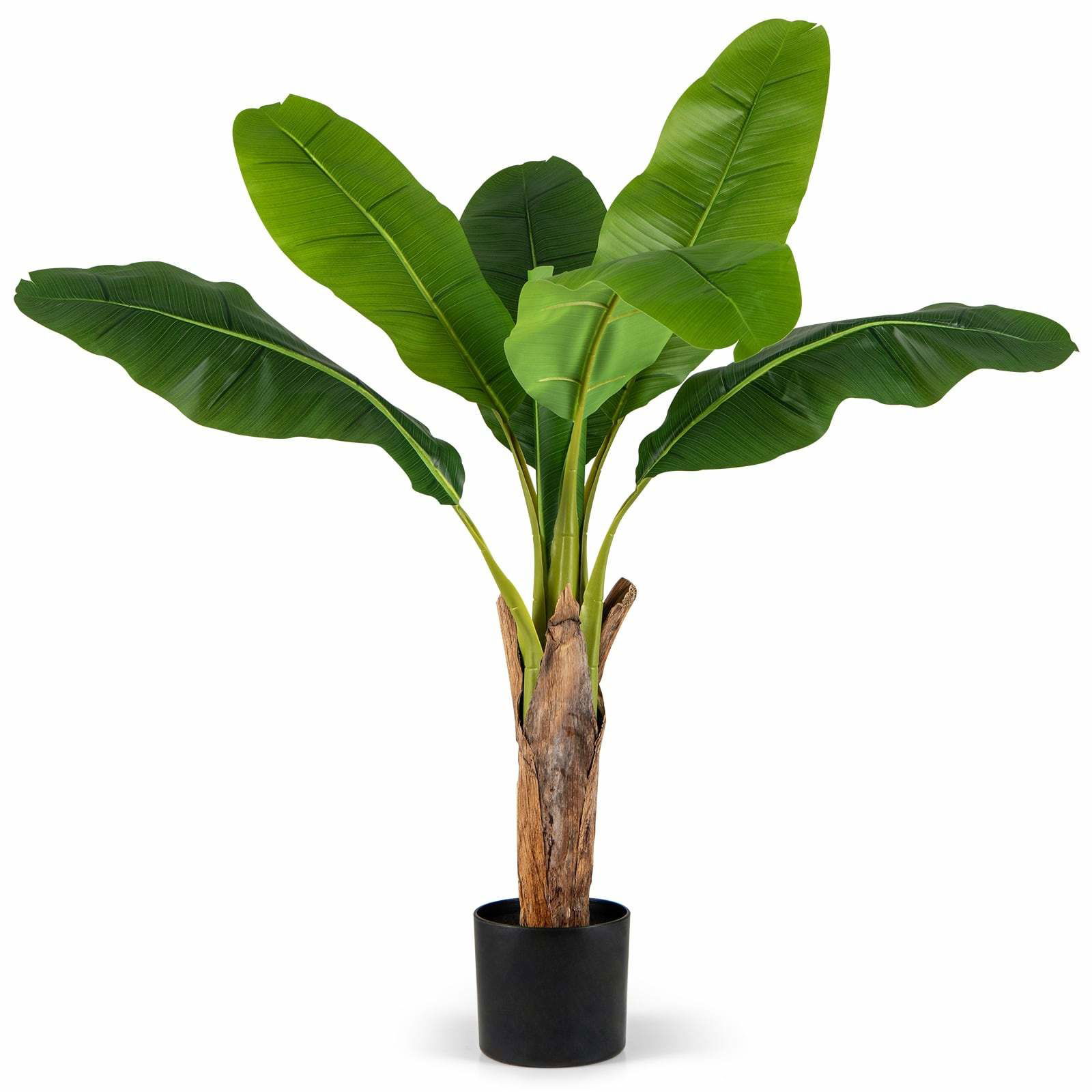 Kunstigt tropisk palmesæt – 107 cm, PEVA-blade, stabil base