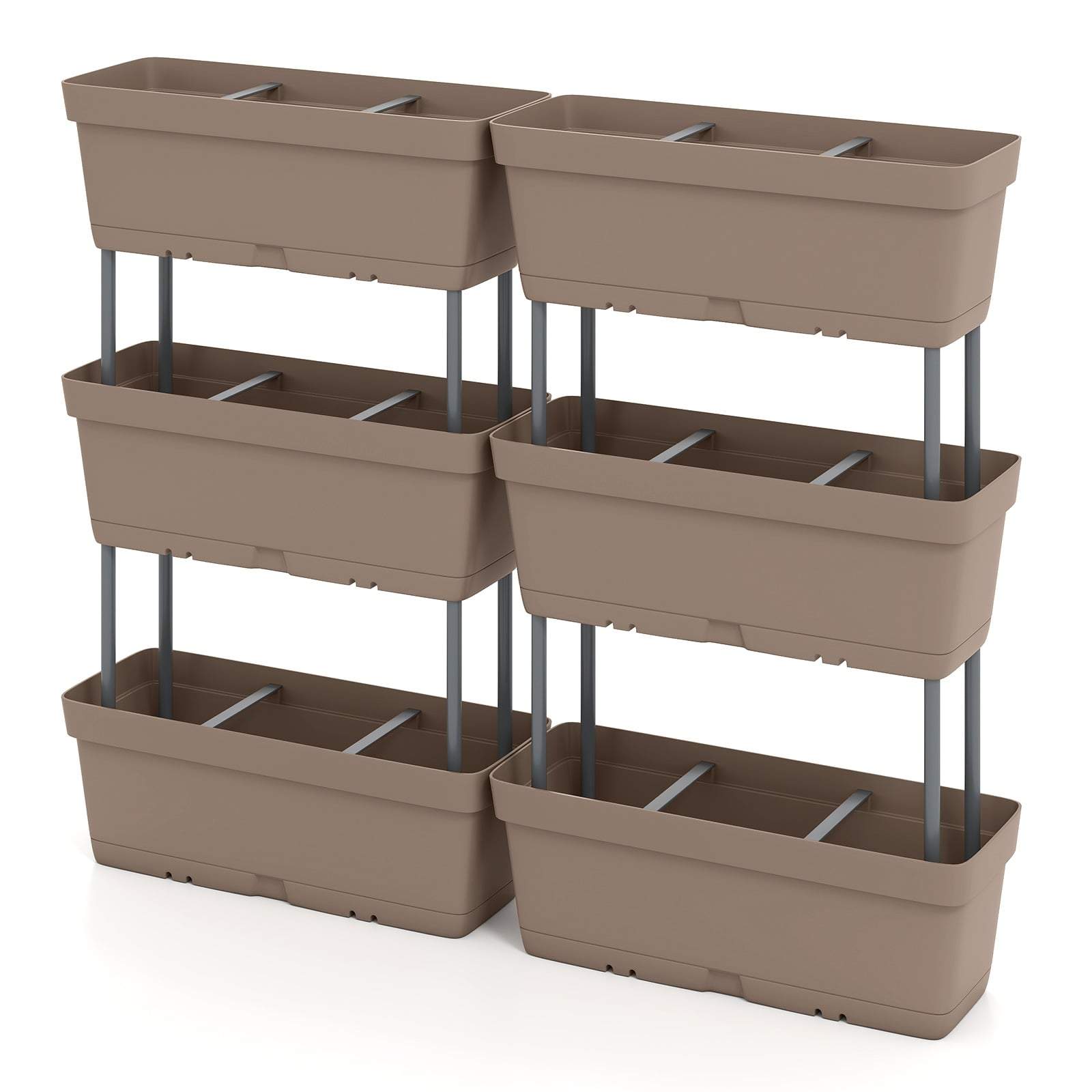 Vertikalt planteringsset – 6 stapelbara krukor med dränering | Hem & Hobby | Pryloteket