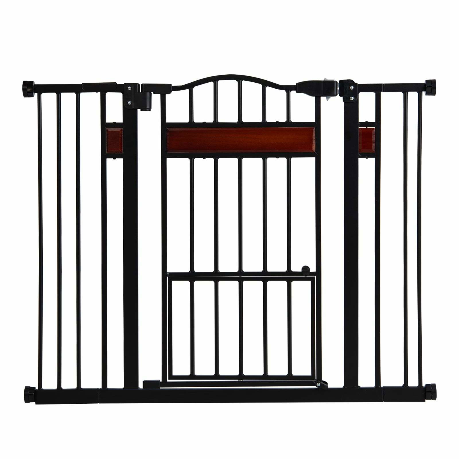 Kæledyrslåge med justerbar bredde og automatisk lukning, sort