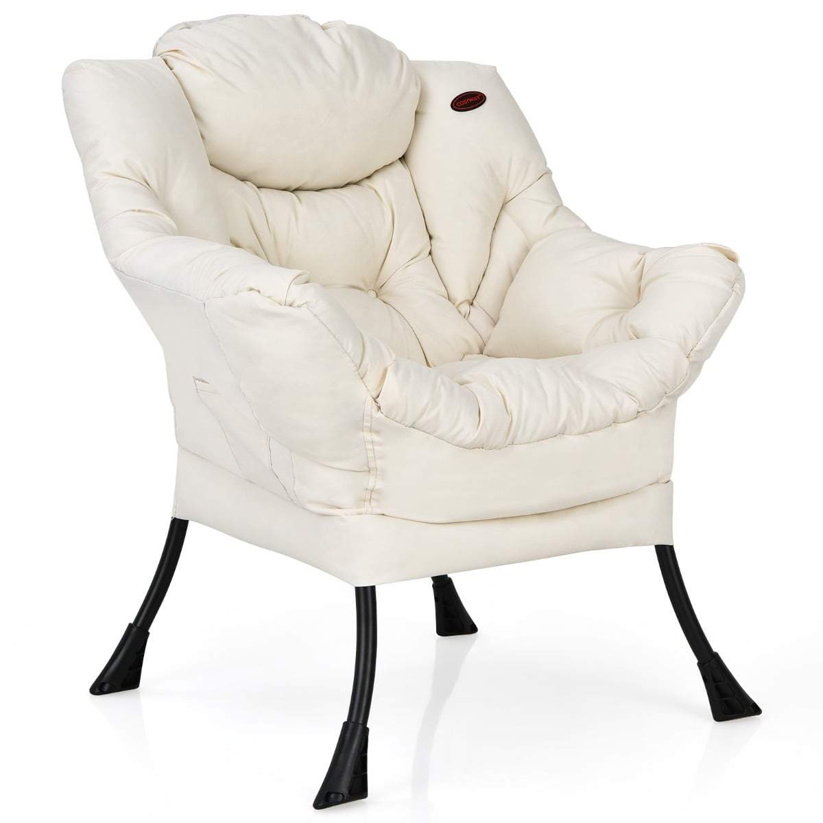 Beige lænestol med armlæn og sidelomme – Slap af med stil