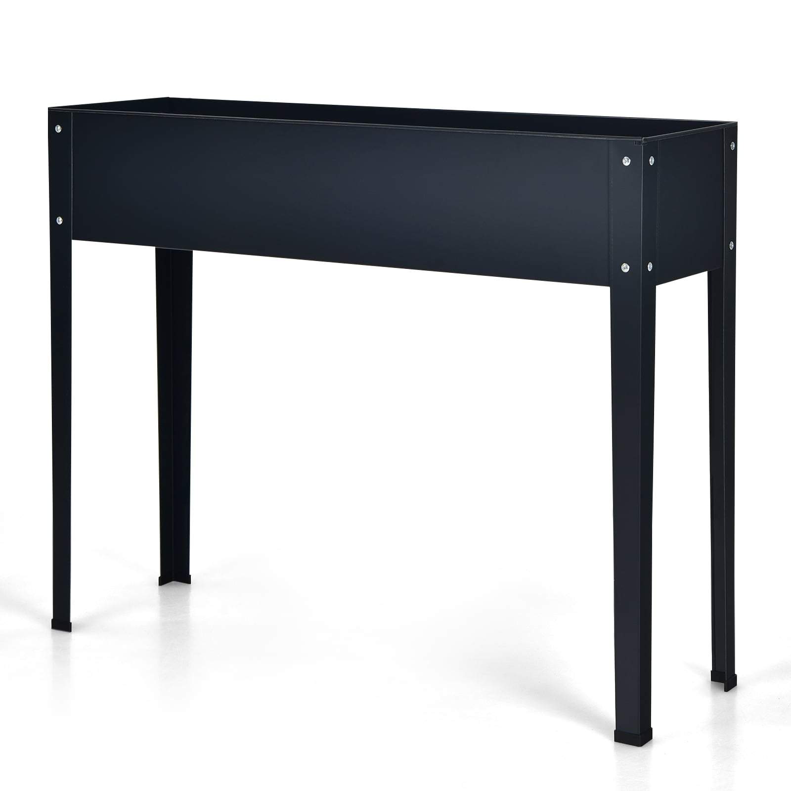 Hævet metalplantekasse, 2 drænhuller, grå, 100x30x80cm