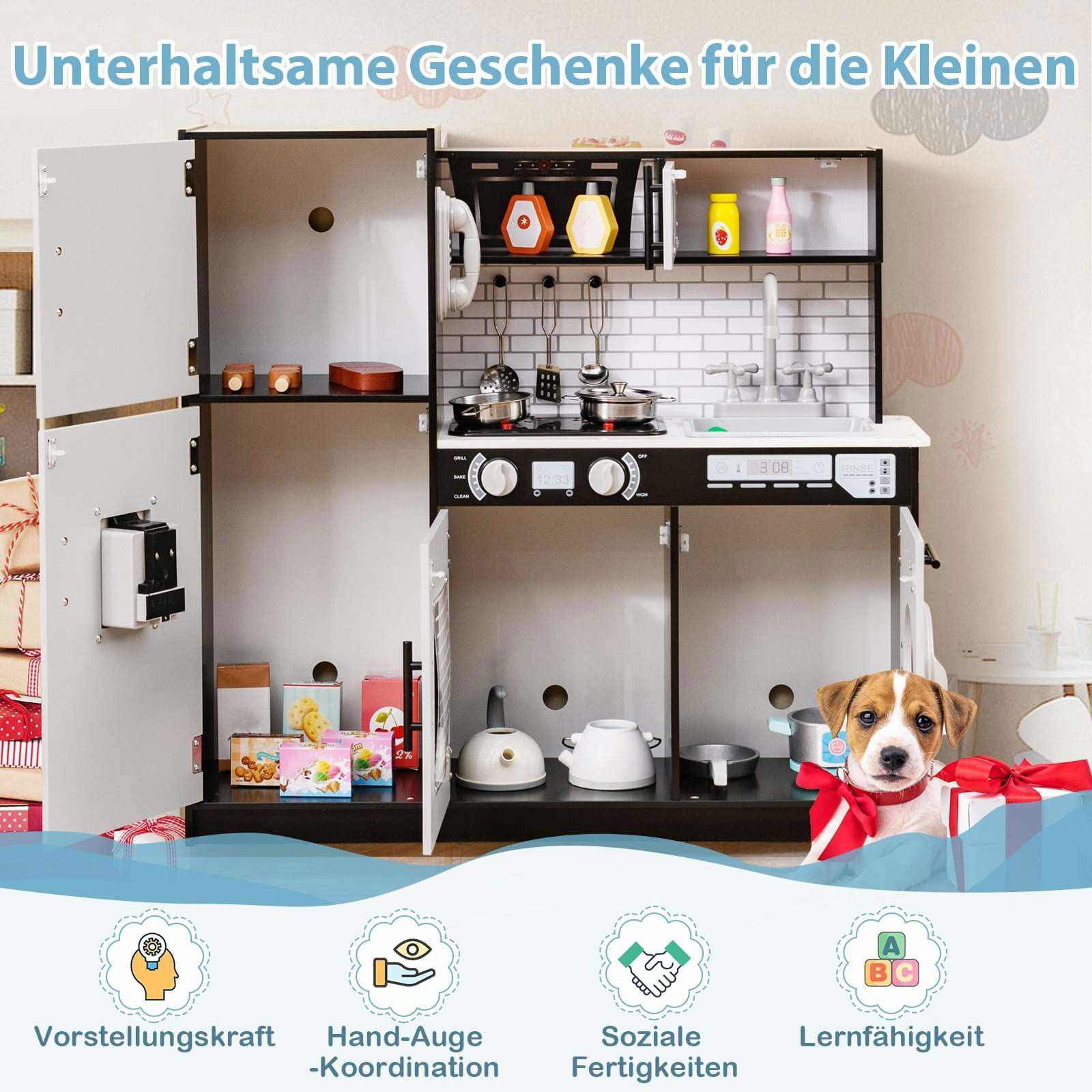 Lekköksset för barn med ugn och tvättmaskin – svart | Hem & Hobby | Pryloteket