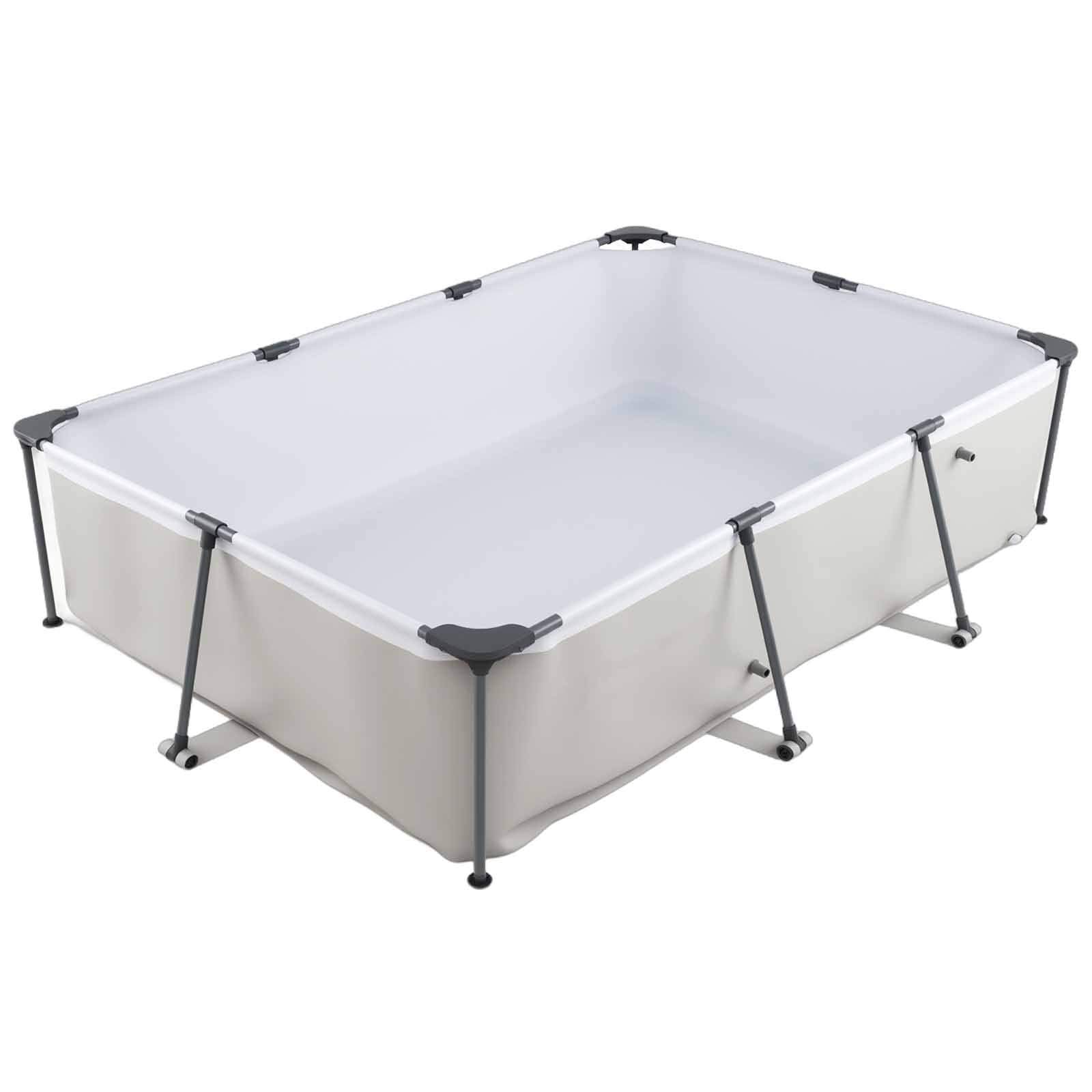 Rektangulær overjordisk pool med filterpumpe – 300x207x66 cm