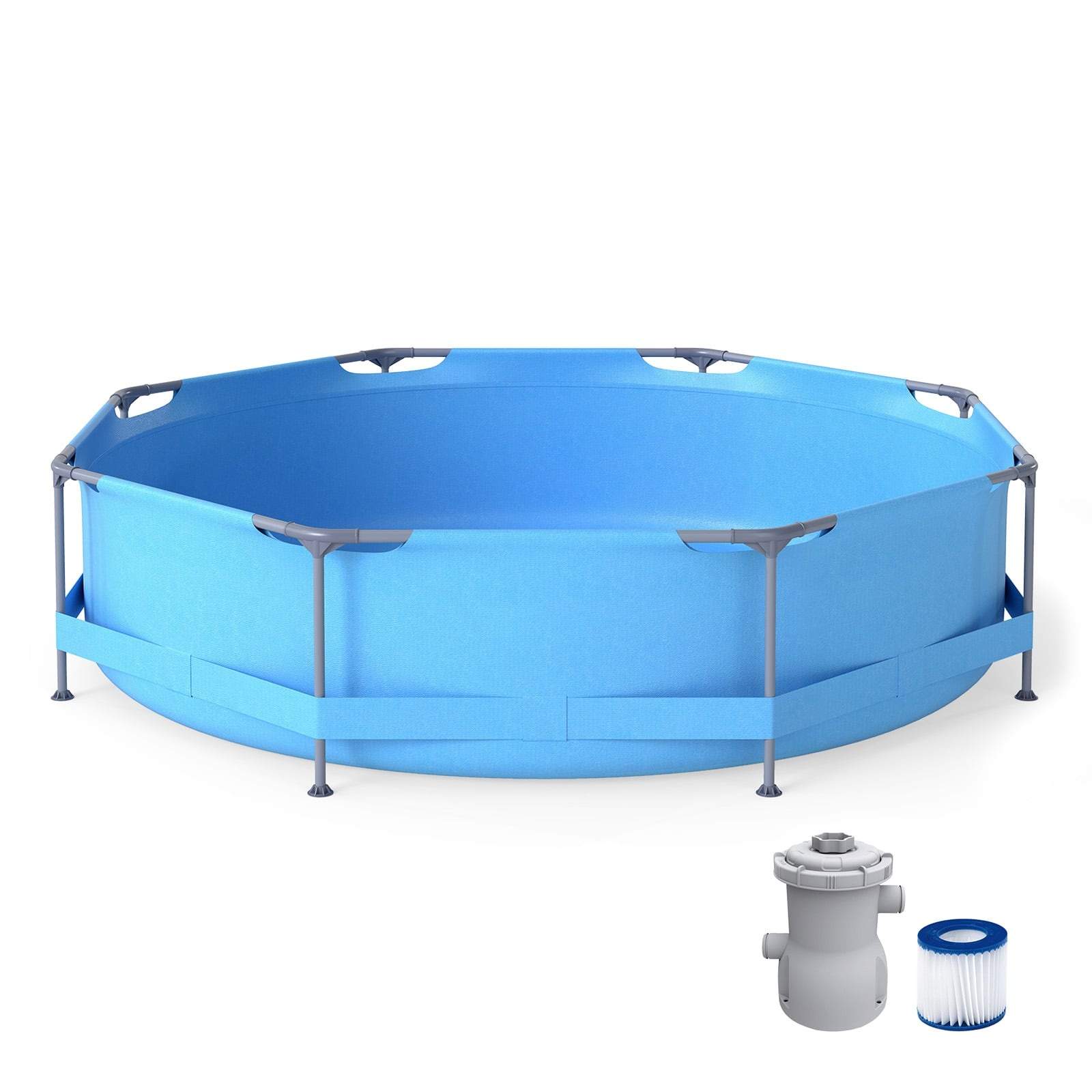 Rund overjordisk pool med filterpumpe – 3,6 m x 76 cm