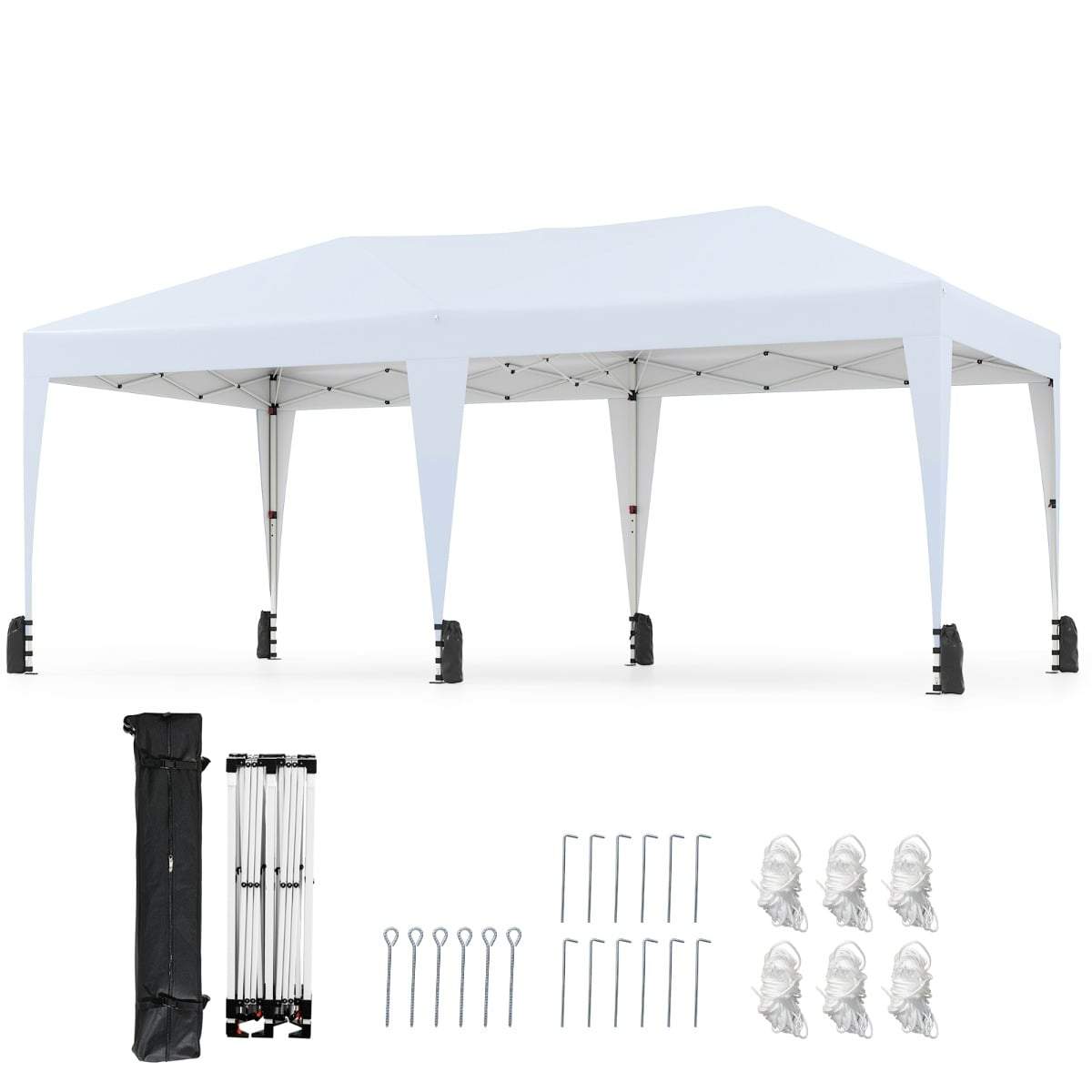 3 x 6 m pop-up-pavillon med UV-beskyttelse og hjul