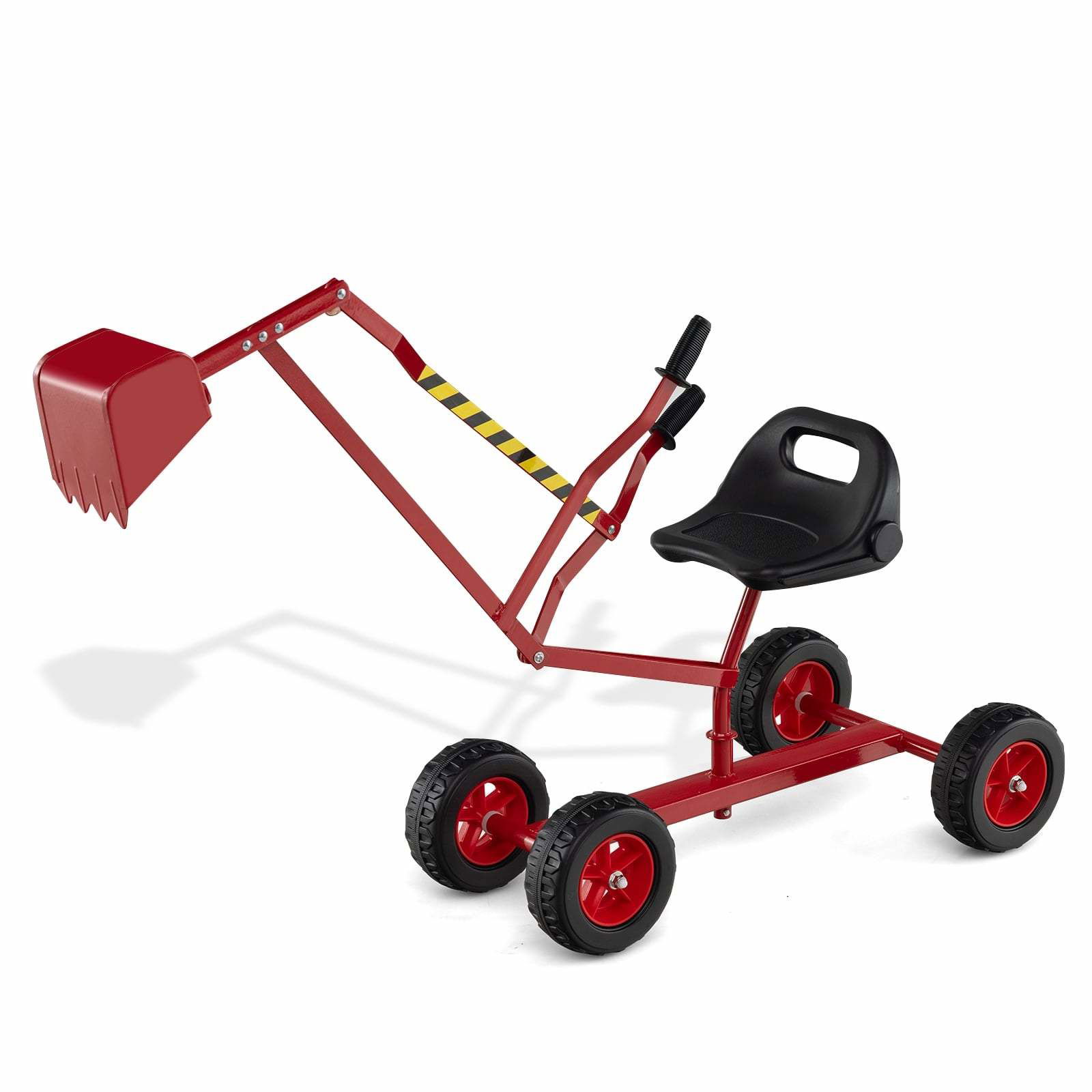 Børne metal ride-on gravemaskine – 360 graders roterende sæde, rød