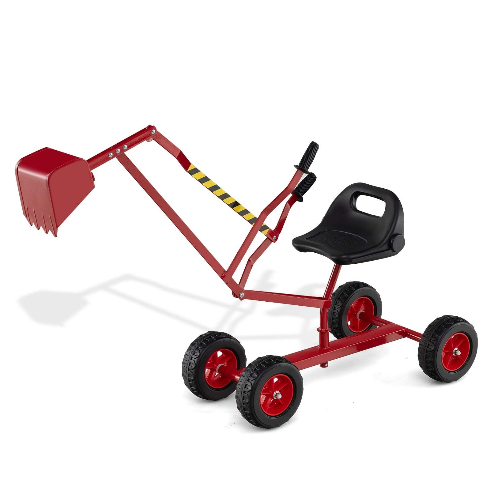 Børne metal ride-on gravemaskine – 360 graders roterende sæde, rød