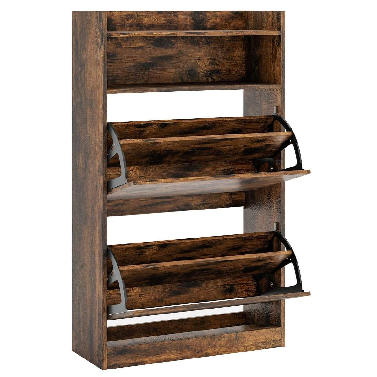 Skoskab med 2 flip-rum, pladsbesparende design