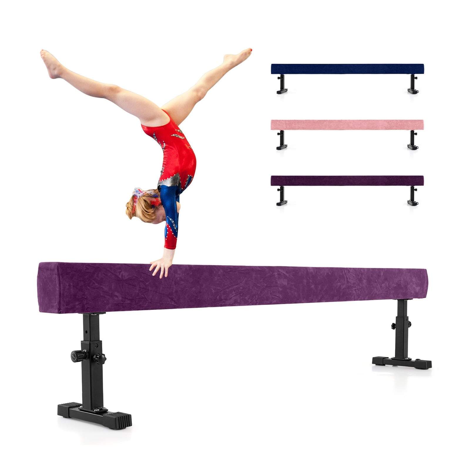 Justerbar gymnastikbjælke – 226 cm, 3 højder, ruskindsfinish