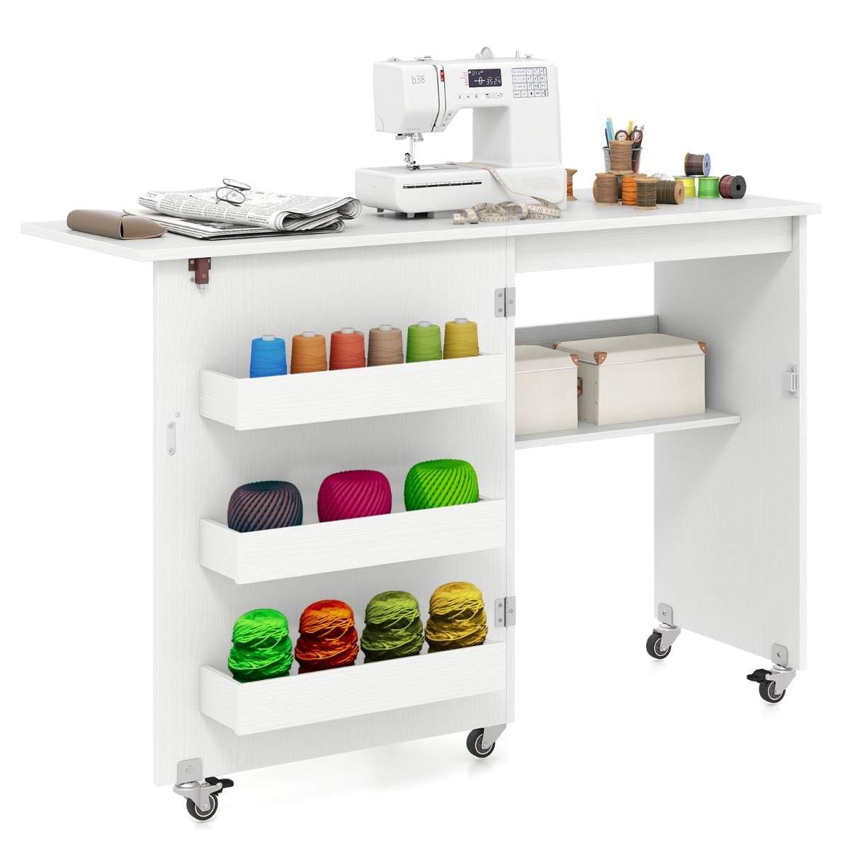 Sammenklappeligt sybord – Mobil hobbystation med opbevaring