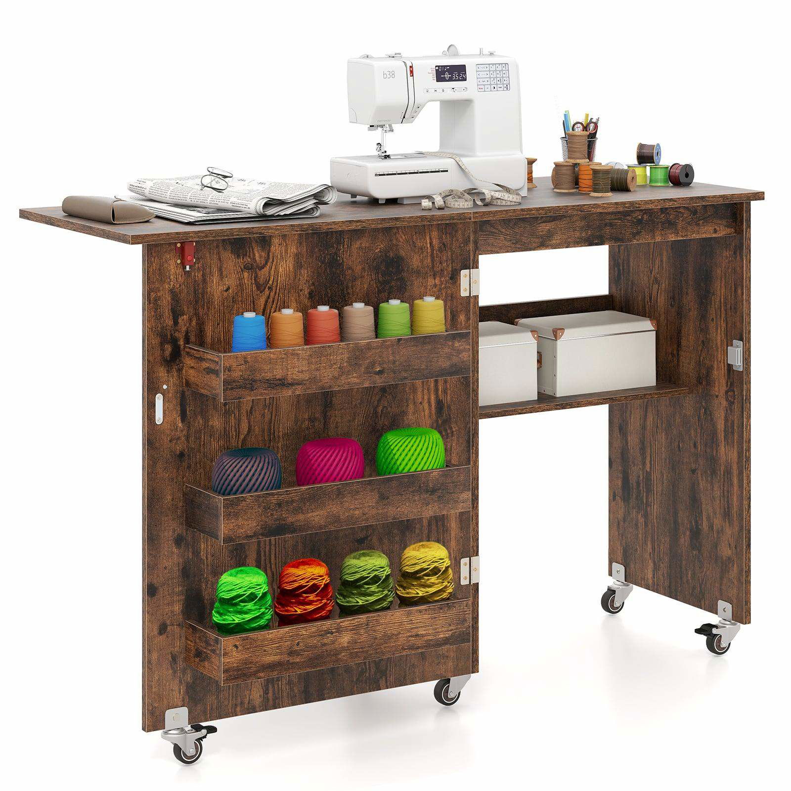 Hopfällbart sybord – Rullande hobbystation med förvaring | Hem & Hobby | Pryloteket