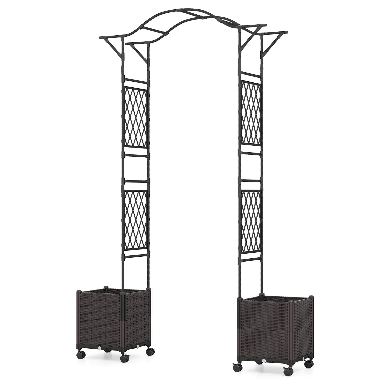 Havebue med selvvandende plantekasser – Metal & PP, 250 cm