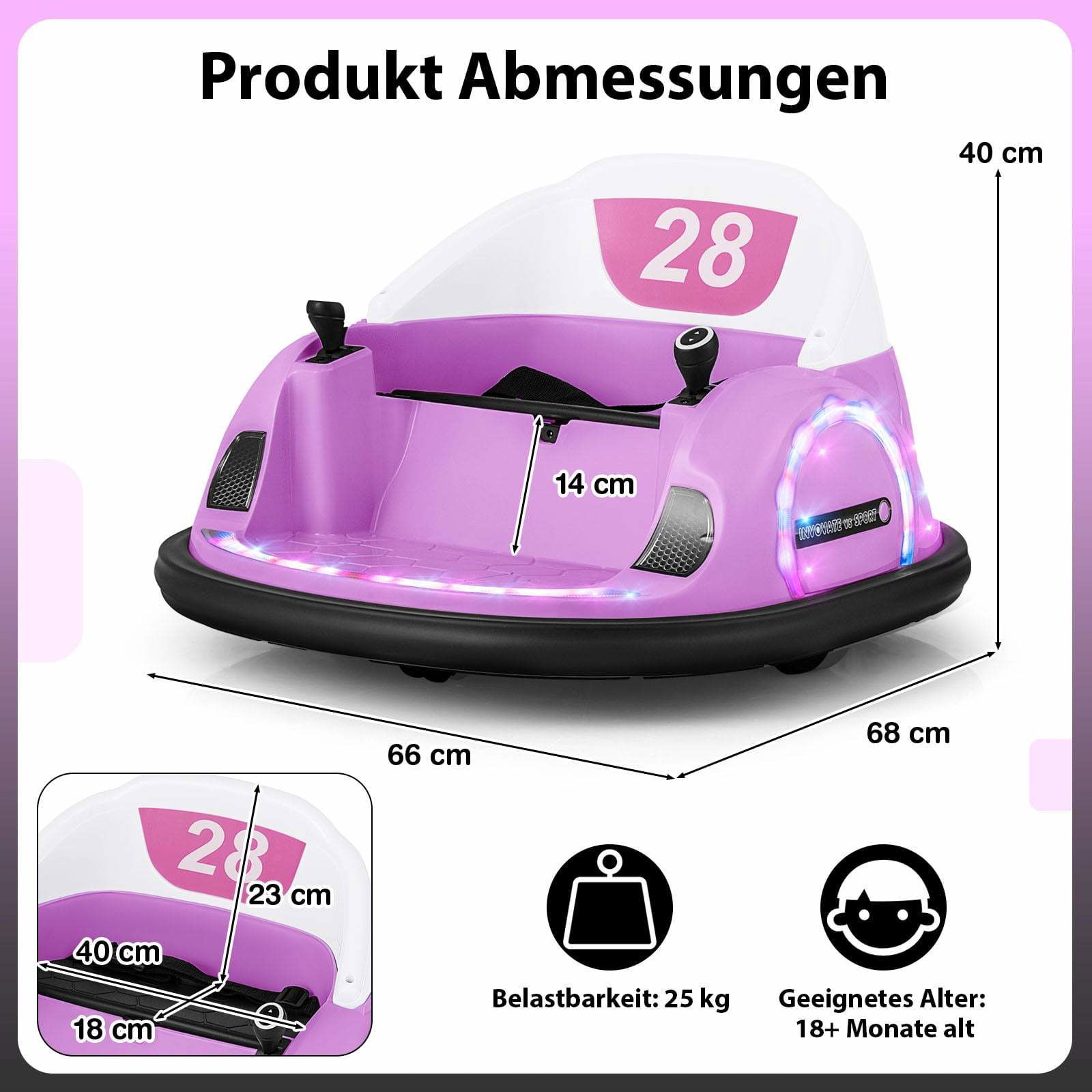 Barnens 12V elektriska stötfångarbil med fjärrkontroll och musik | Hem & Hobby | Pryloteket