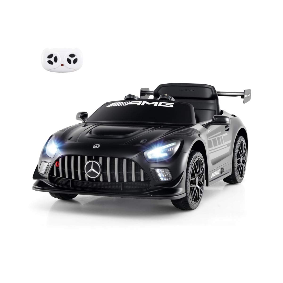 Børne Mercedes-AMG GT3 kørebil – fjernbetjening, 12V batteri