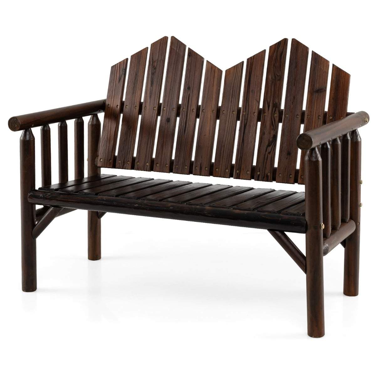 Udendørs loveseat-bænk – massivt træ, ergonomisk design