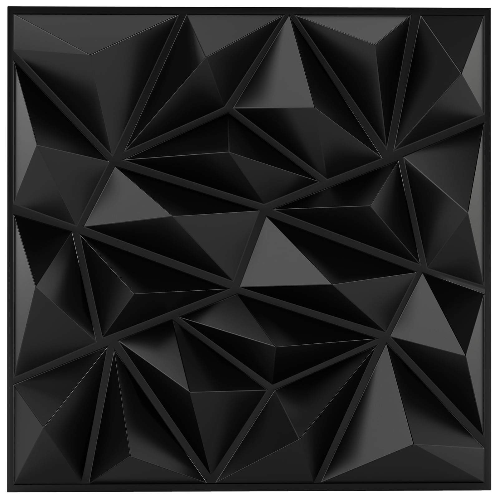 3D-vægpaneler, sort diamantmønster, 50x50 cm, 10 m² dækning