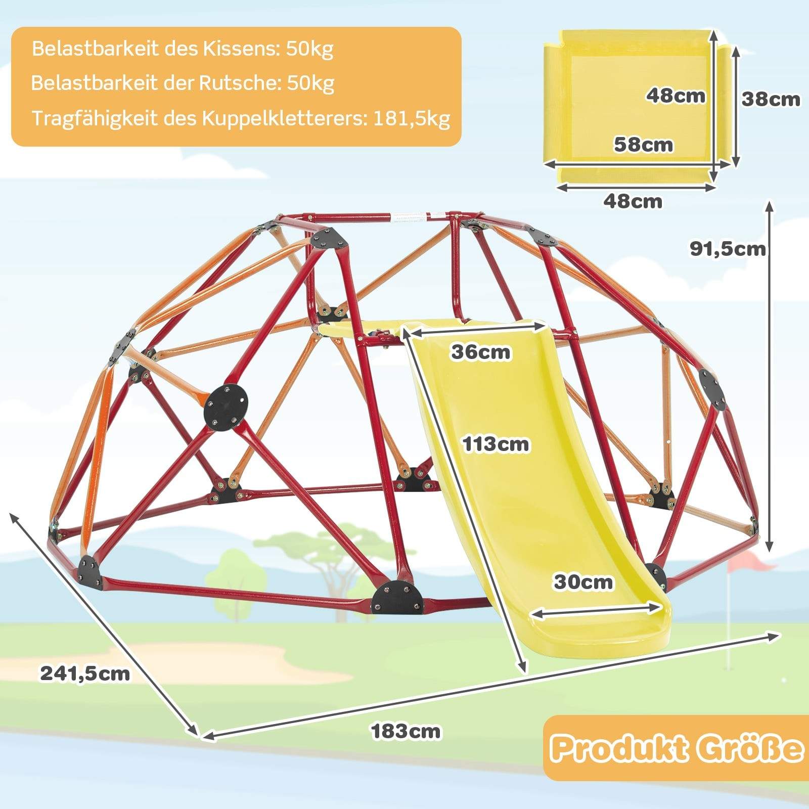 Klätterkupol med rutschkana för barn – Robust, väderbeständigt kul | Hem & Hobby | Pryloteket