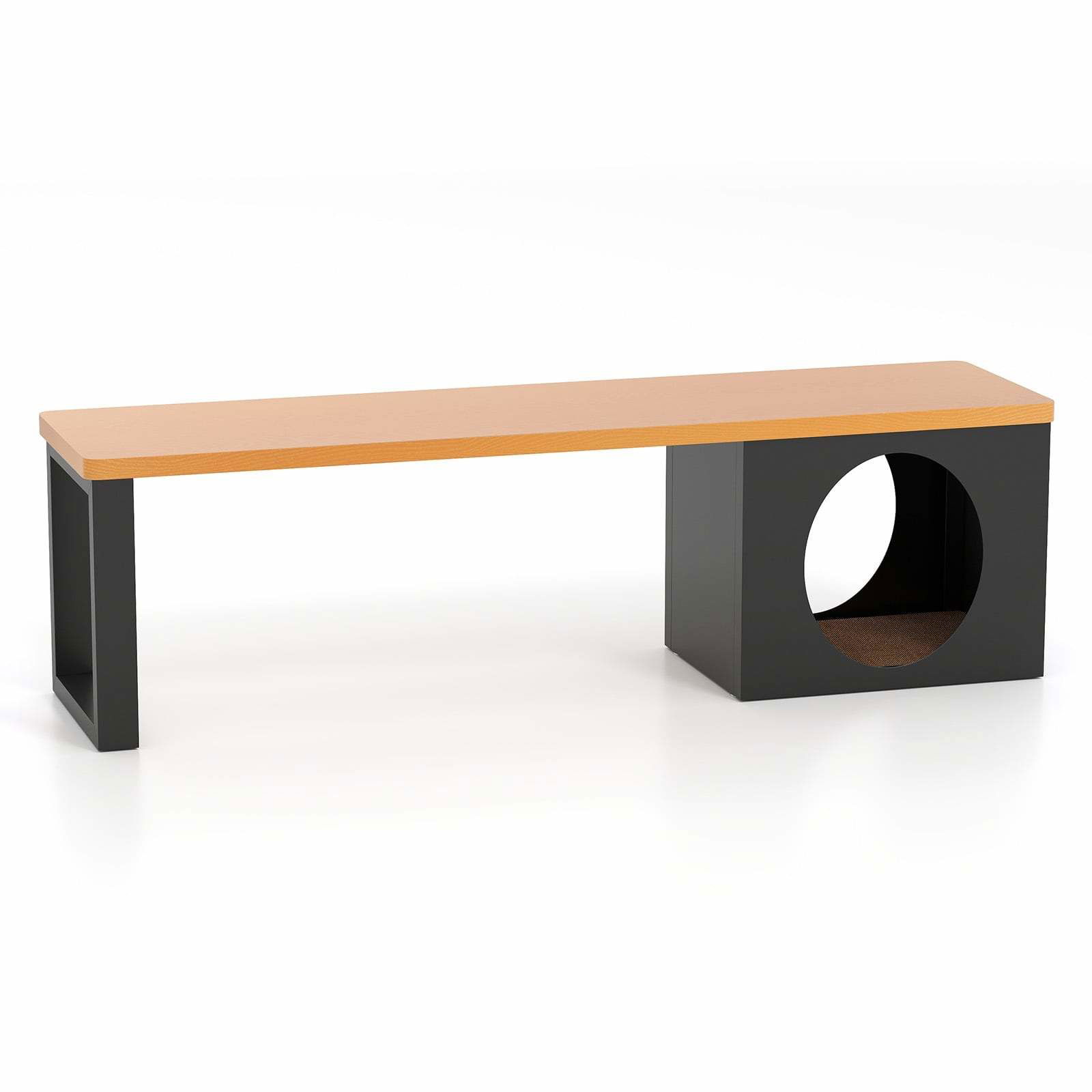 Utomhusbänk i metall med katthus – 3-sits, rostbeständig | Hem & Hobby | Pryloteket