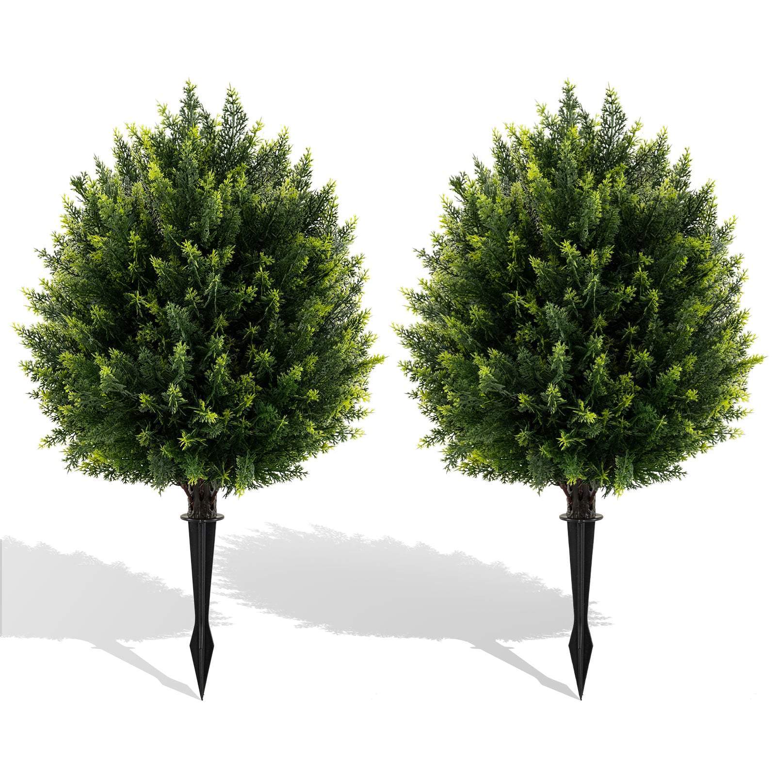 Kunstig cypres topiary sæt – 61 cm, vejrbestandig, nem at vedligeholde