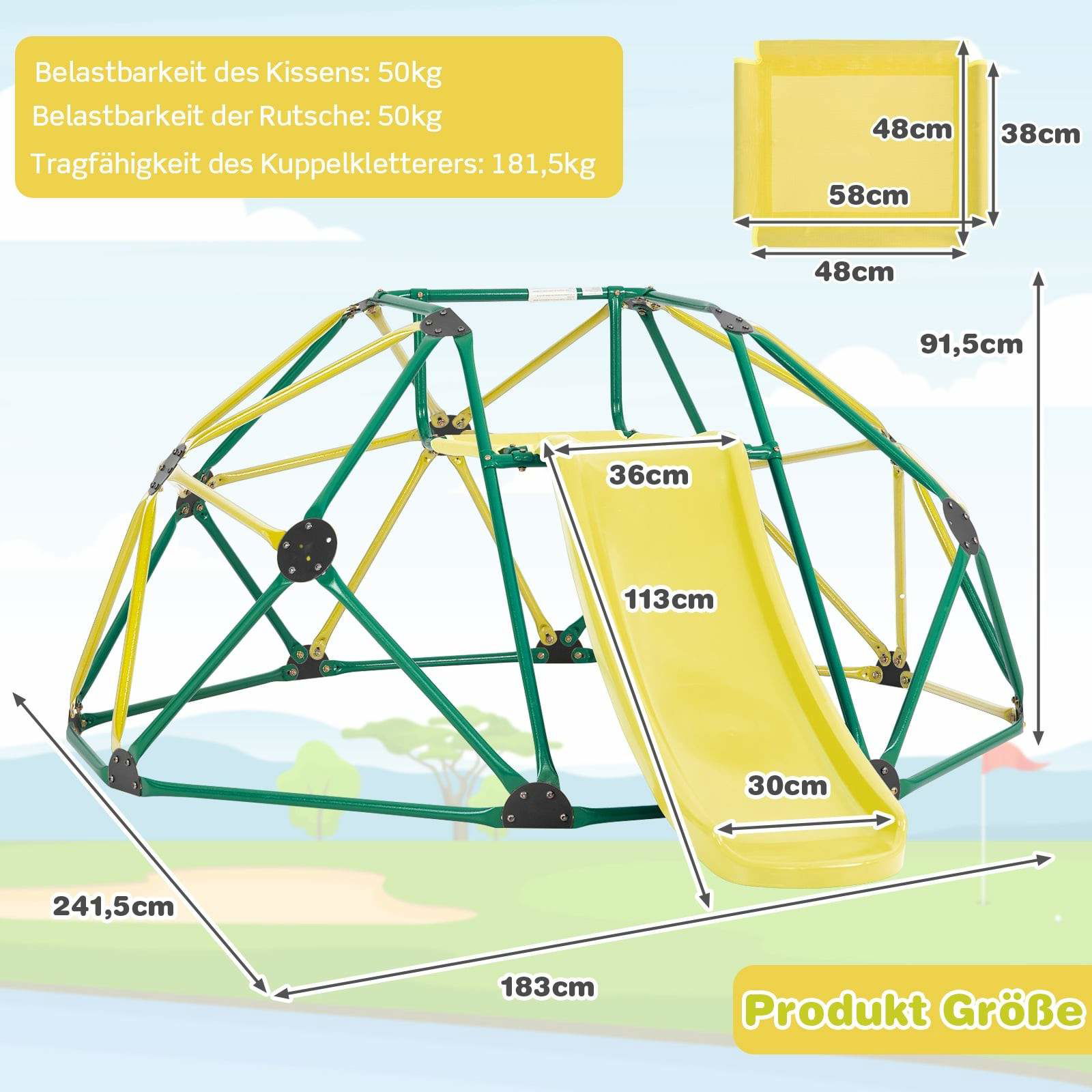 Klätterkupol med rutschkana för barn – Robust, väderbeständigt kul | Hem & Hobby | Pryloteket