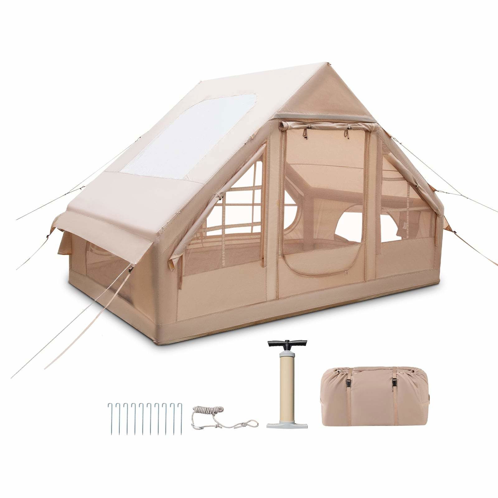 Oppusteligt campingtelt til 4-6 personer – Vandtæt, hurtig opsætning