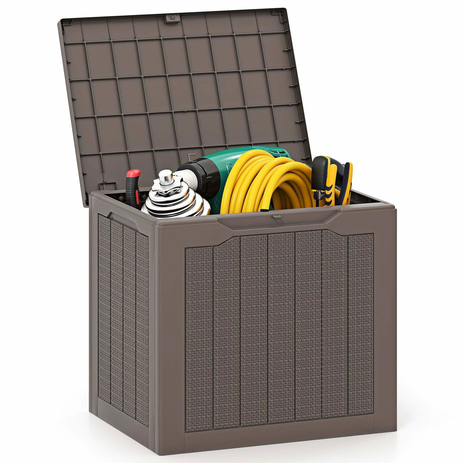 Udendørs opbevaringskasse 96L – Lågbart, rottinglook
