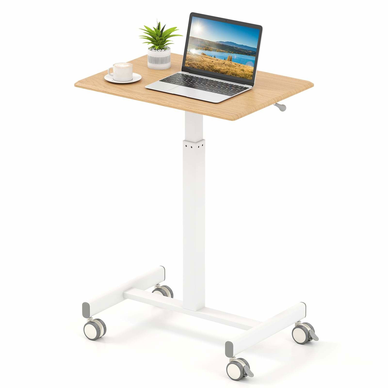 Mobilt ståbord med justerbar højde og hjul