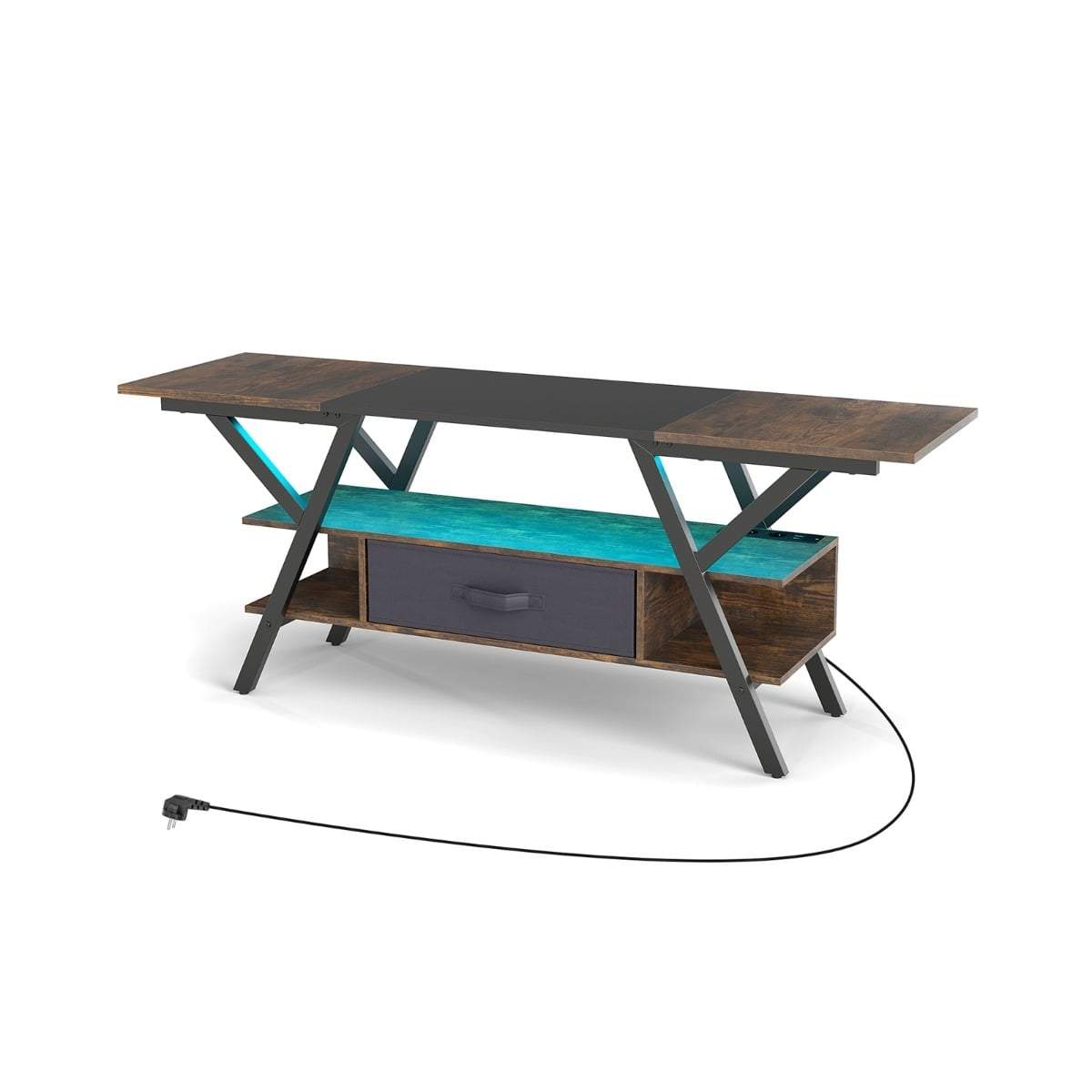 65-tums TV-bänk med LED-lampor och strömhubb | Hem & Hobby | Pryloteket