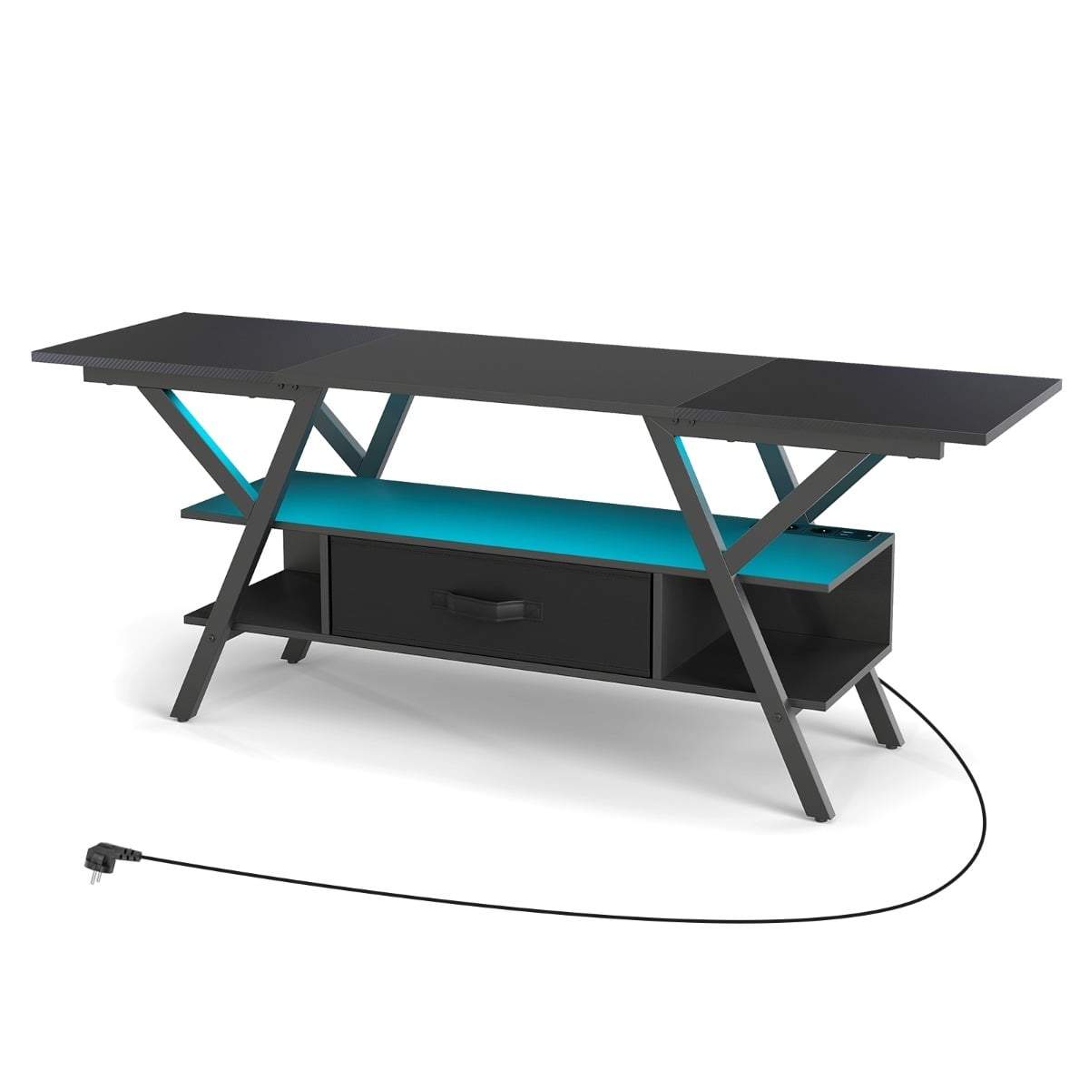 TV-stativ för 65-tums TV-apparater med LED-lampor och förvaring | Hem & Hobby | Pryloteket