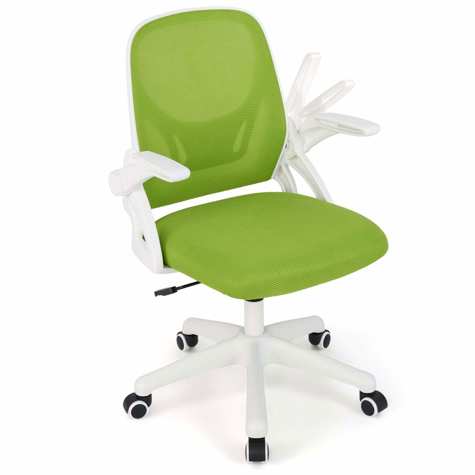 Ergonomisk kontorstol – Grøn, foldbare armlæn, lændestøtte