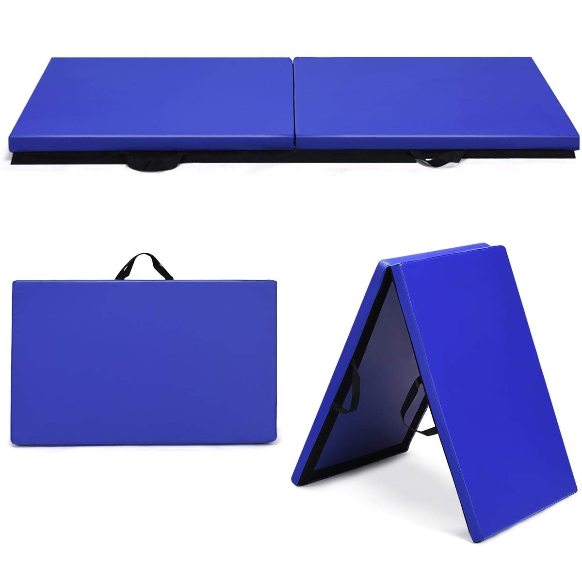 Sammenklappelig gymnastikmåtte – 180x60x4 cm, nem at rengøre