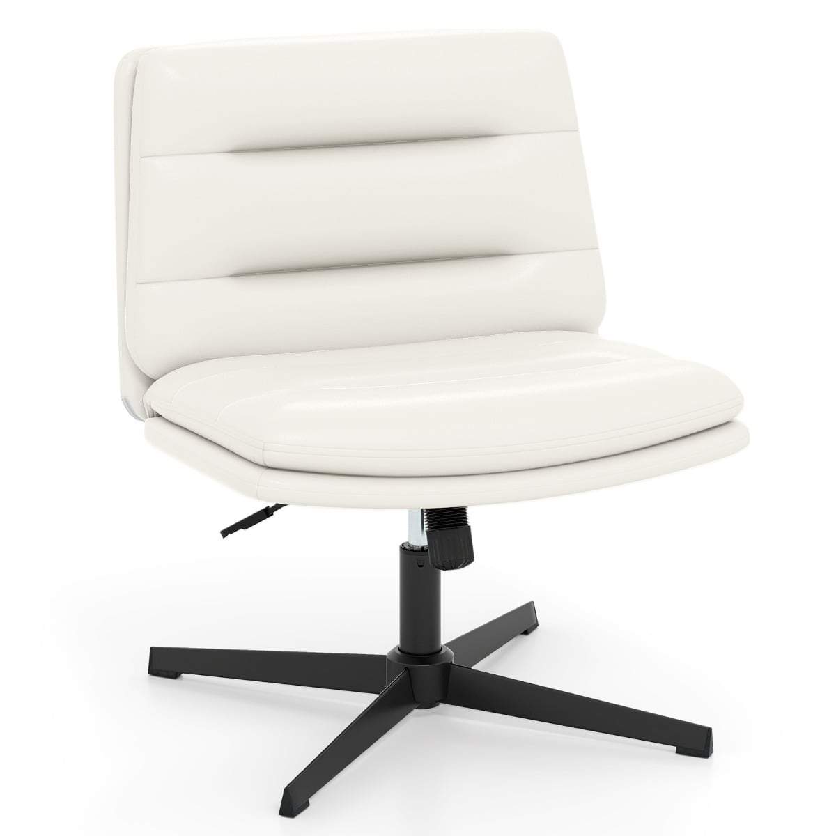 Kontorstol med krydsben – justerbar, komfortabel, hvid