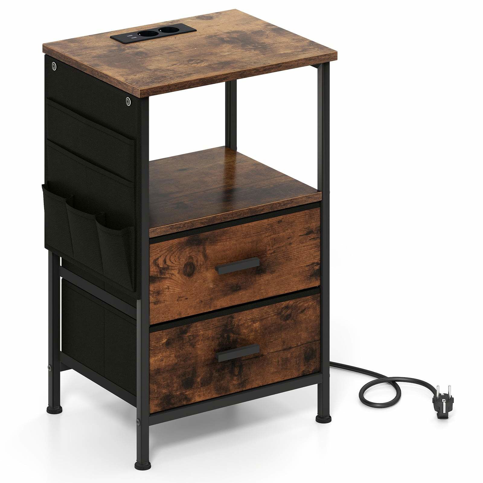 Nattduksbord med laddningsstation, LED-lampor och förvaring | Hem & Hobby | Pryloteket