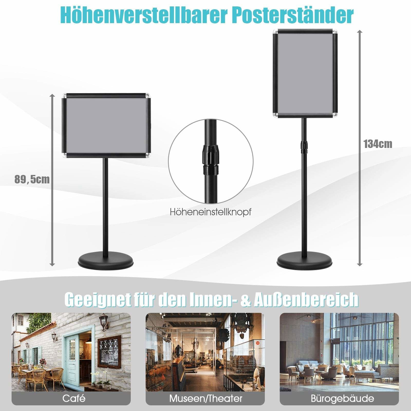 Justerbart A3-posterställ – roterbart, svart, 2-pack | Hem & Hobby | Pryloteket