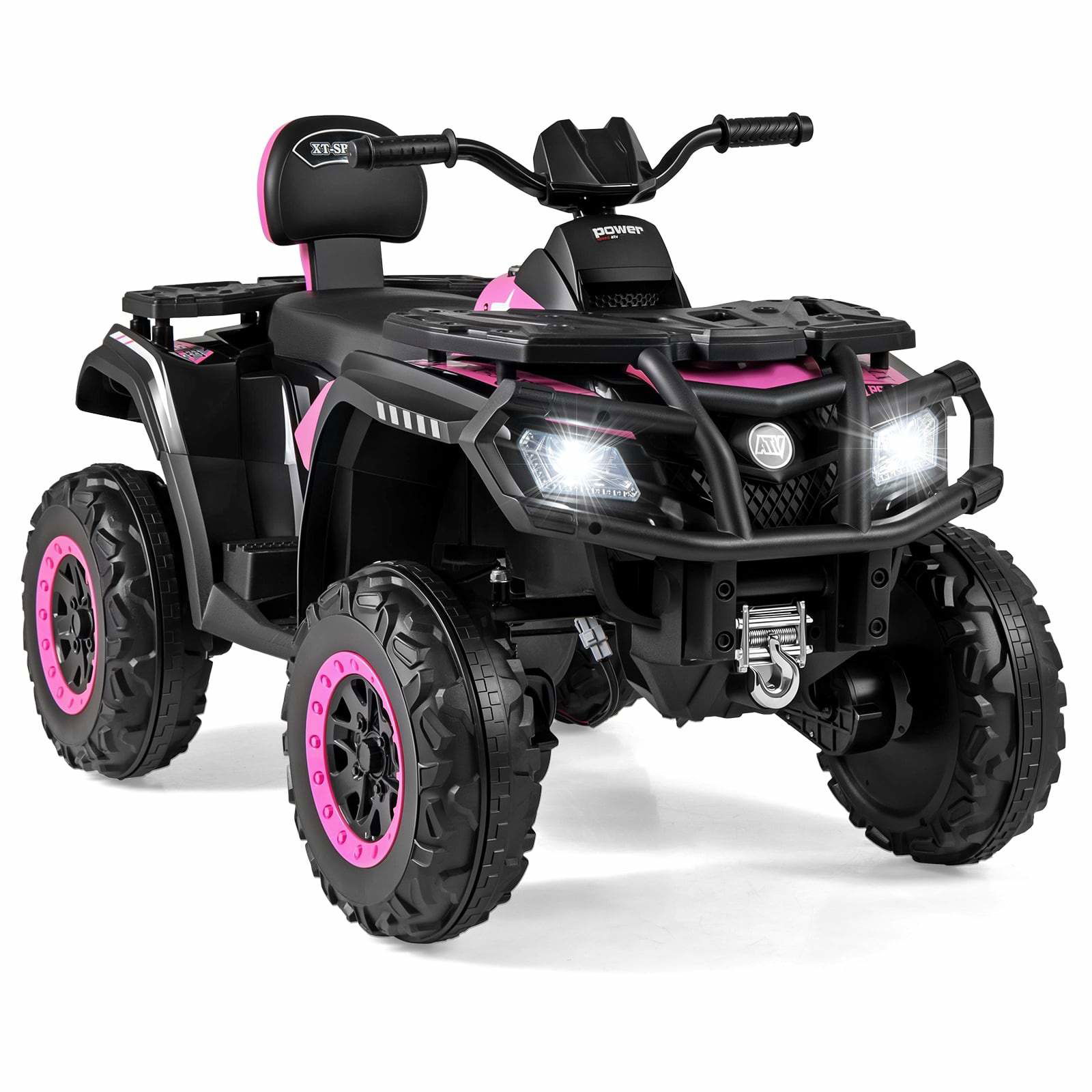 Børne 24V 2-personers ATV – Pink, jævn kørsel og musik
