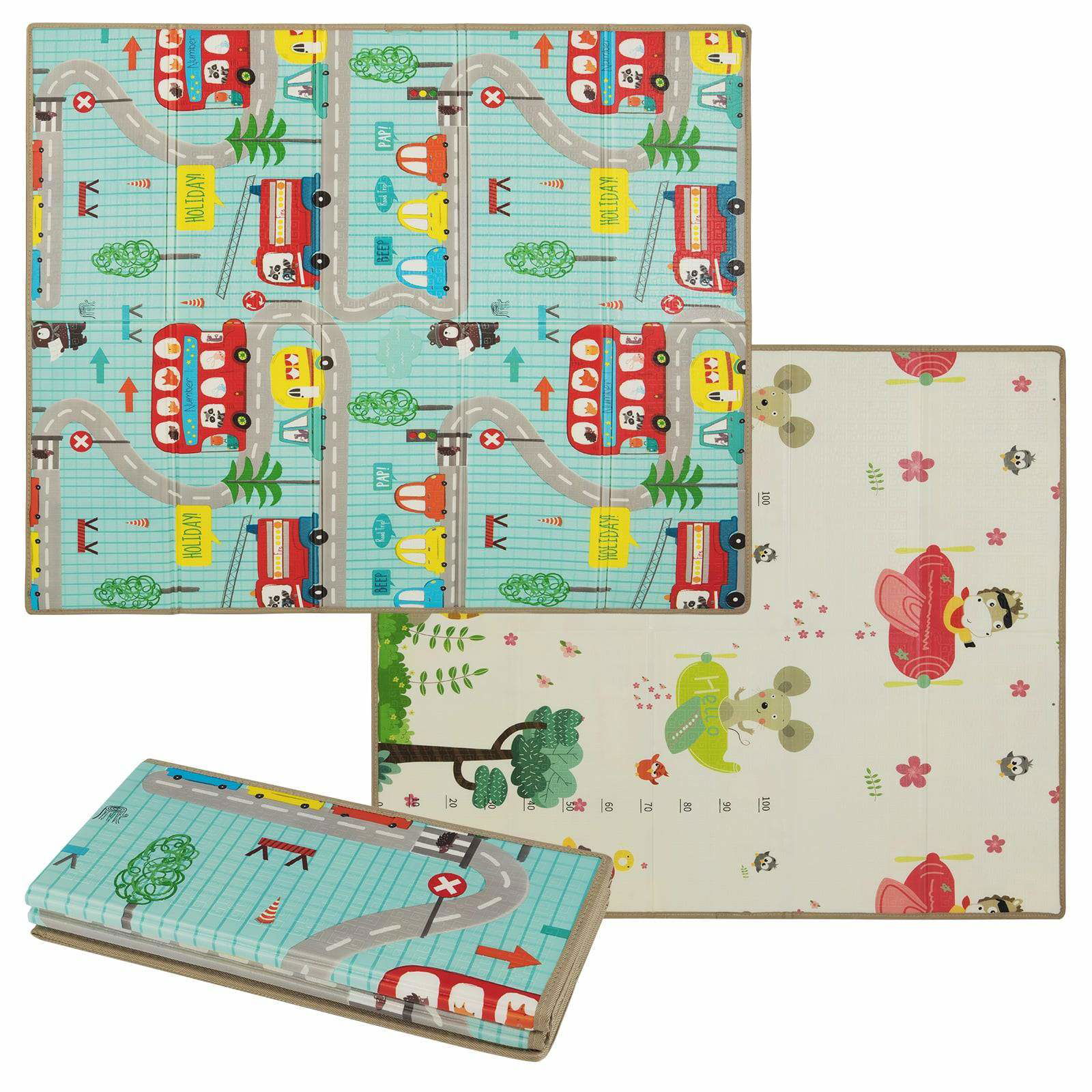 Hopfällbar lekmatta för baby – Vändbar, 178x148 cm, XPE-skum | Hem & Hobby | Pryloteket