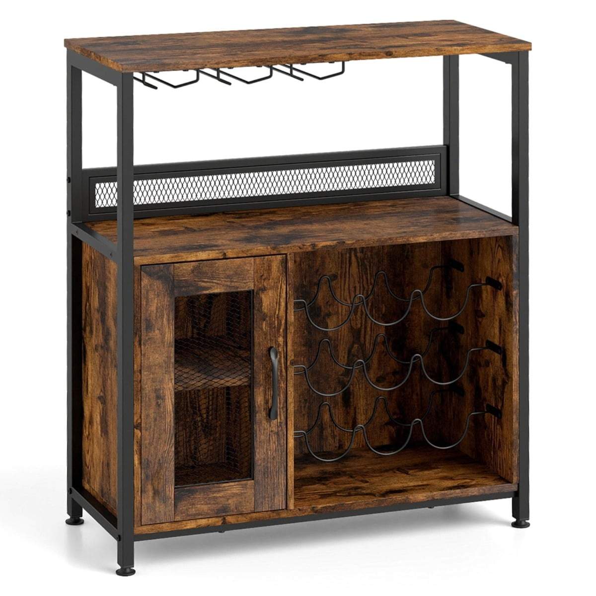 Fritstående vinskab med aftagelig stativ og glasholder