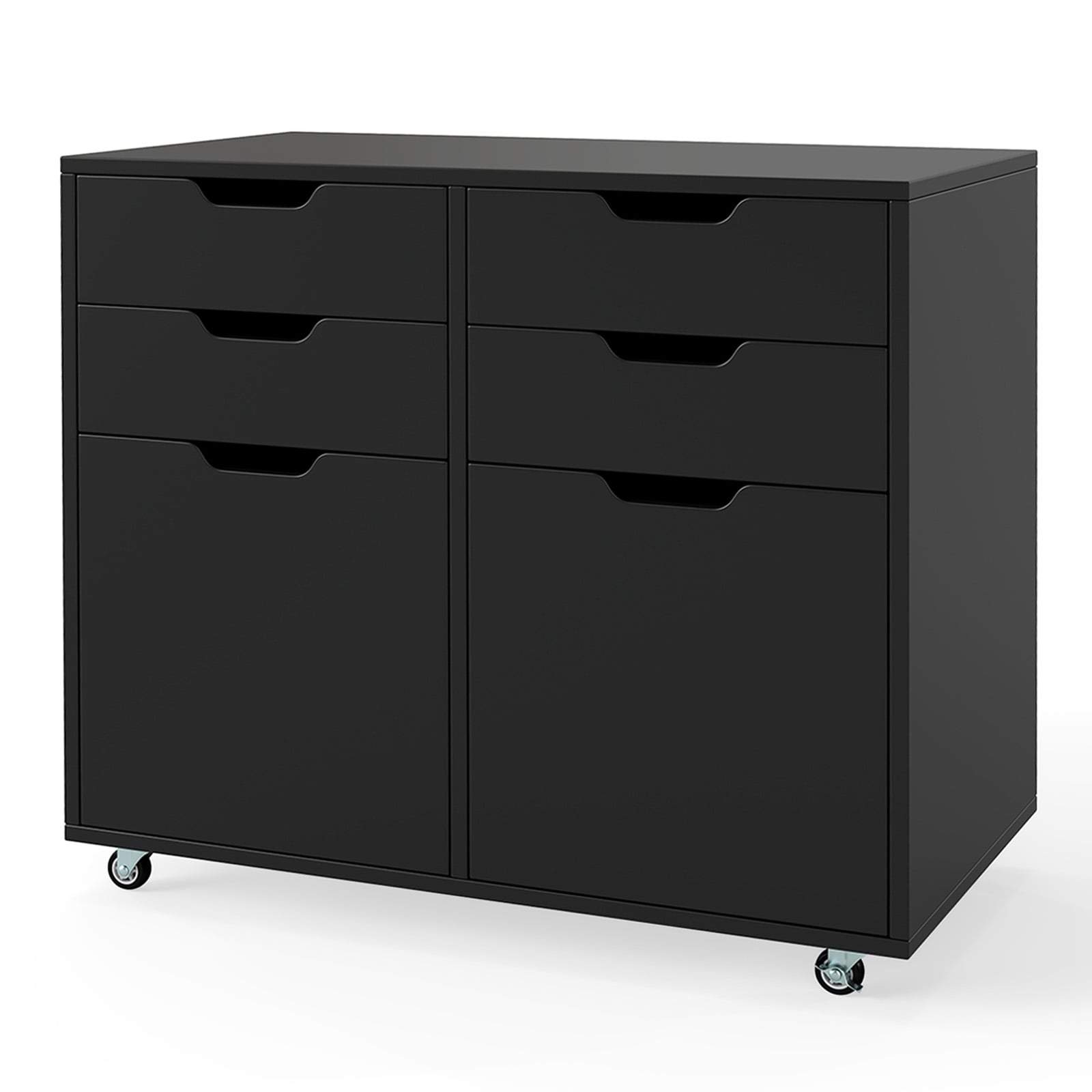 Mobilt förvaringsskåp – 4 lådor, 2 dörrar, svart | Hem & Hobby | Pryloteket