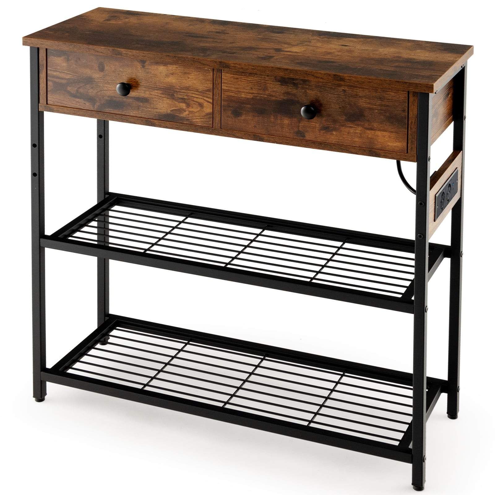 Konsolbord med laddningsstation och 2 lådor – USB och typ-C | Hem & Hobby | Pryloteket