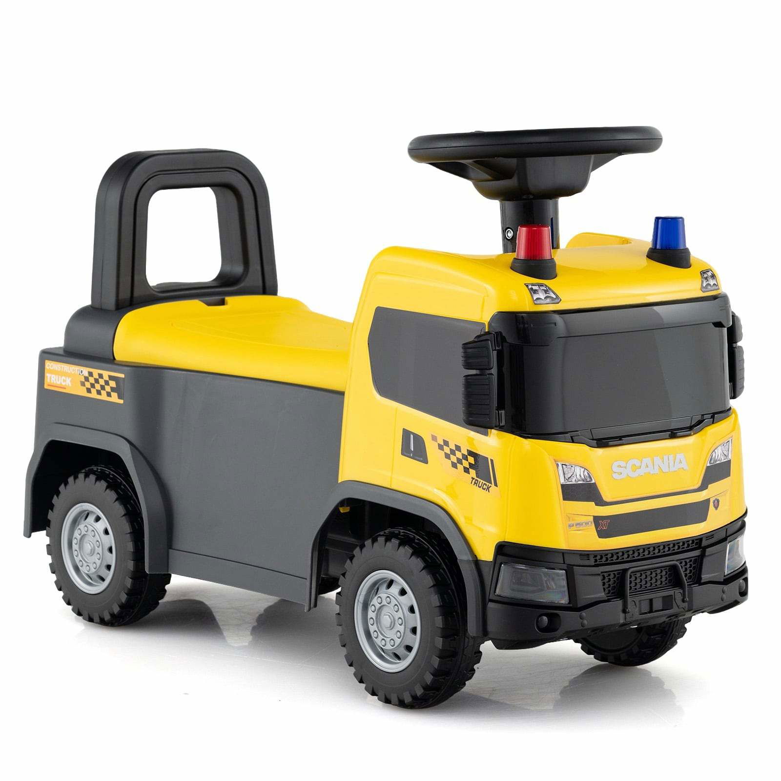 Småbarns åkbara polisbil med förvaring – Gul | Hem & Hobby | Pryloteket