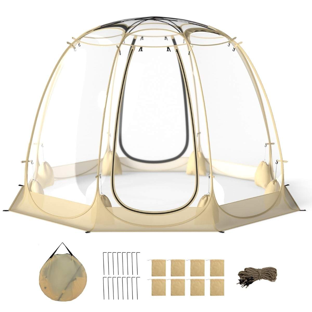 Transparent PVC Pop-Up Bubbeltält – 5-6 personer, 265x265 cm | Hem & Hobby | Pryloteket