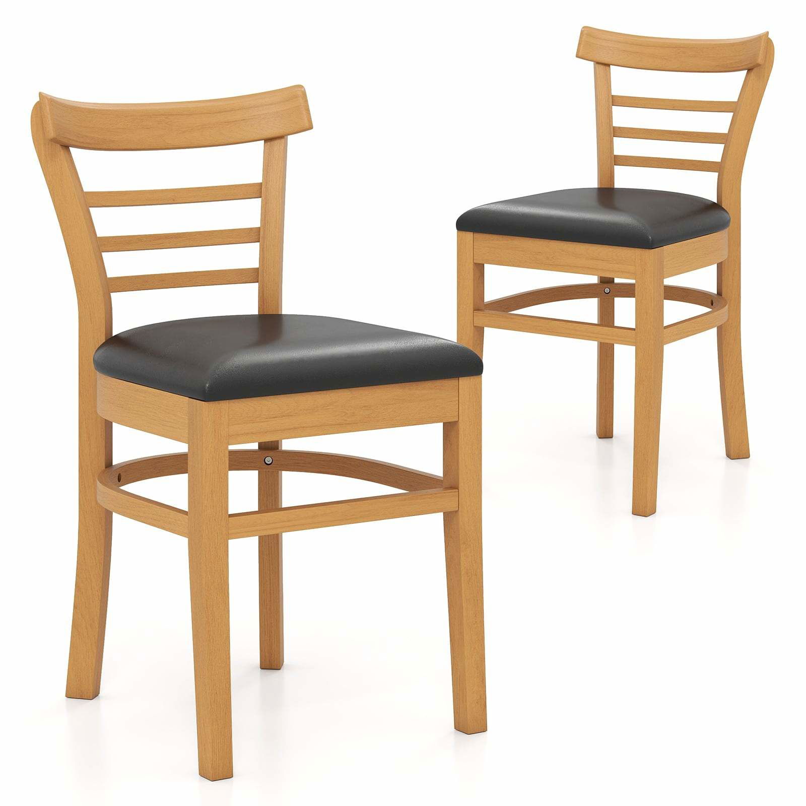 Matstolar Set om 2 – Konstläder, Ben i gummiträ | Hem & Hobby | Pryloteket