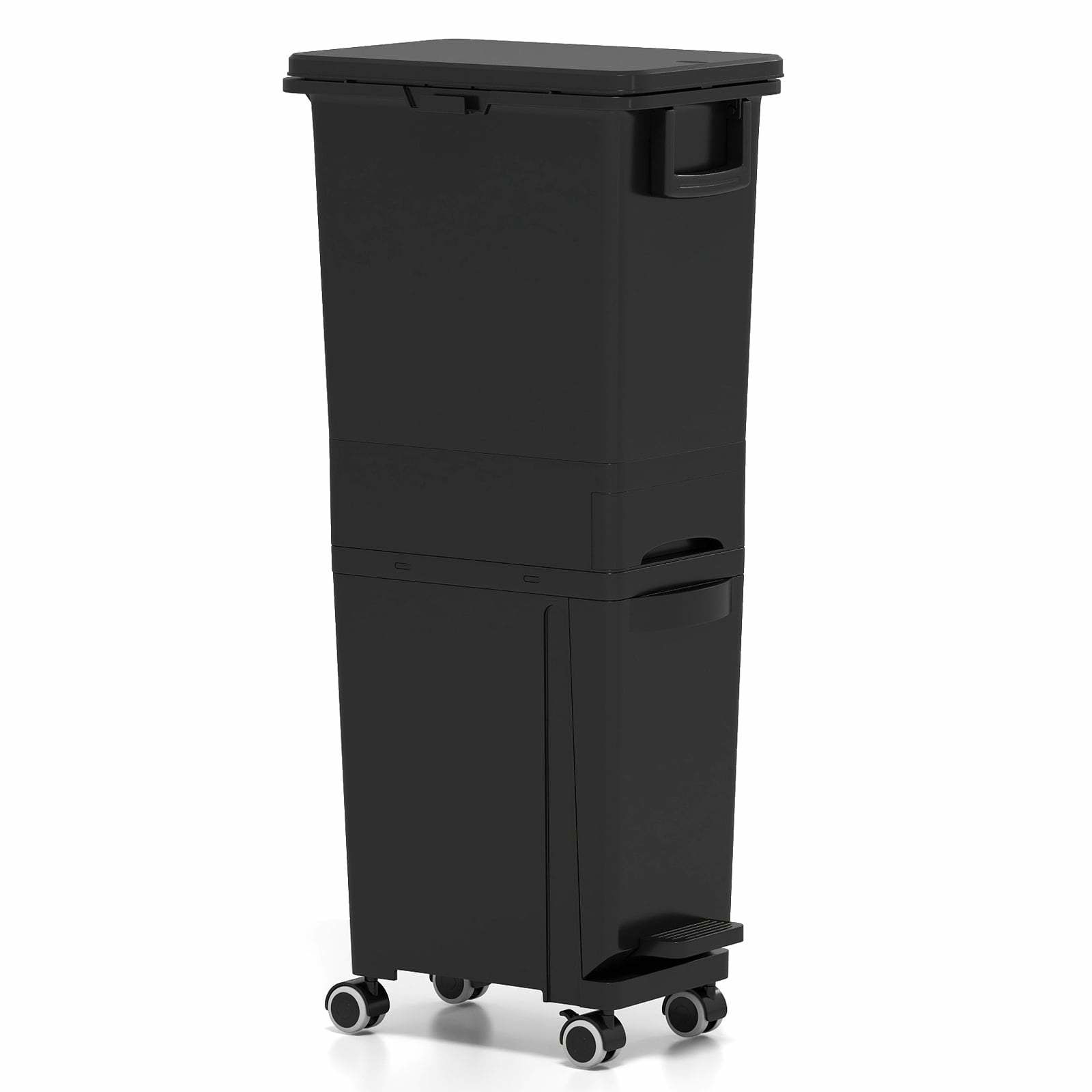 3-i-1 køkkenaffaldsspand – sort, nem affaldssortering