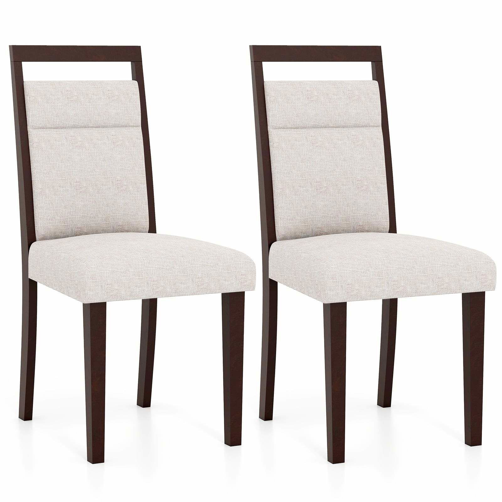 Beige spisestole sæt med 2 – polstret sæde og ergonomisk ryg