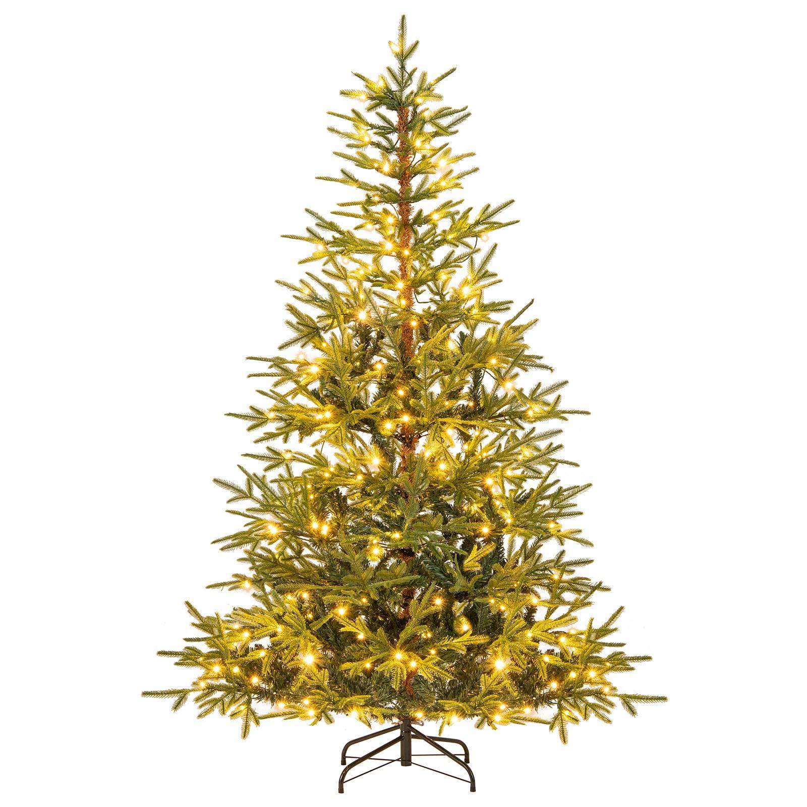 Kunstigt juletræ, 180 cm med 250 flerfarvede LED'er
