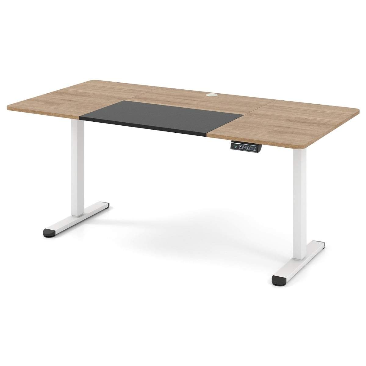Justerbart elektrisk hæve-sænkebord, 140x70 cm, ergonomisk beige