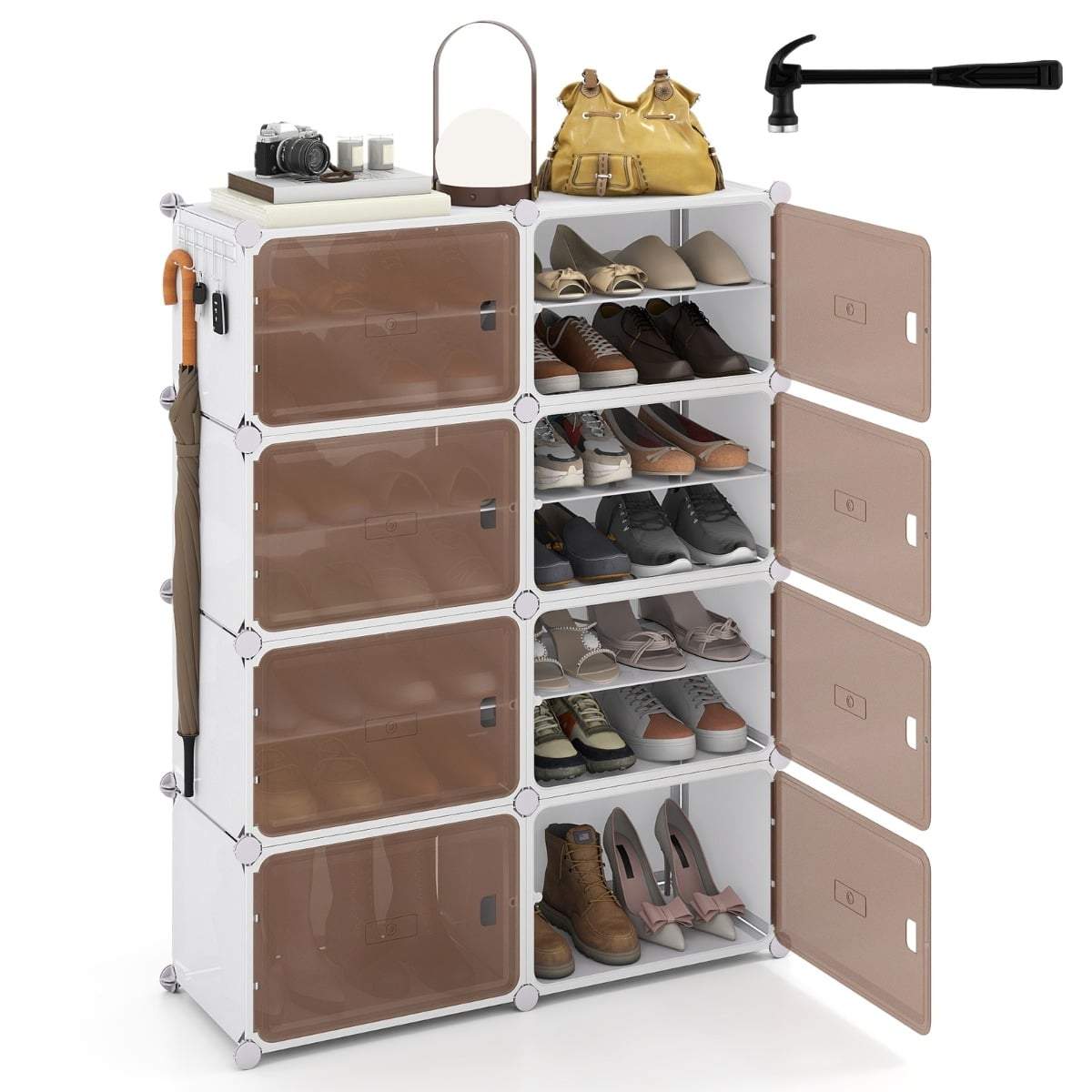 Skohylla – 8 våningar, rymmer 32 par, justerbara hyllor | Hem & Hobby | Pryloteket